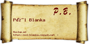 Pál Blanka névjegykártya